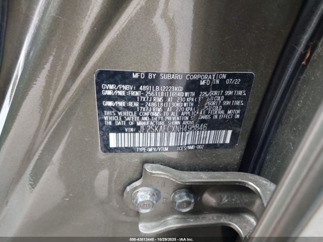 2022 SUBARU FORESTER JF2SKAECXNH495846 Photo 8