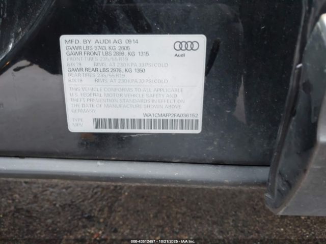 2015 AUDI Q5 WA1CMAFP2FA036152 Photo 8