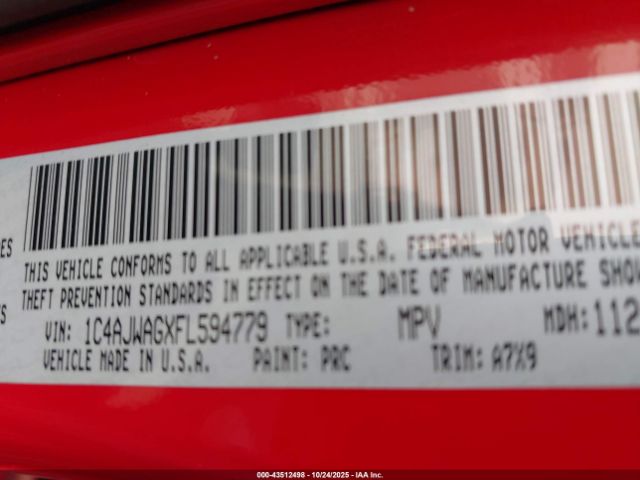 2015 JEEP WRANGLER 1C4AJWAGXFL594779 Photo 8