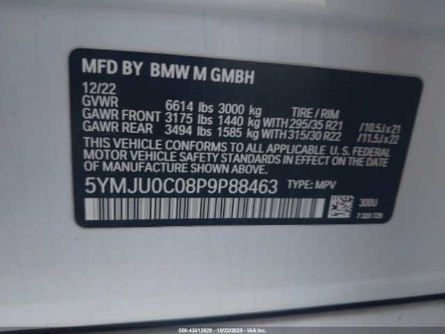 2023 BMW X5 M 5YMJU0C08P9P88463 Photo 8