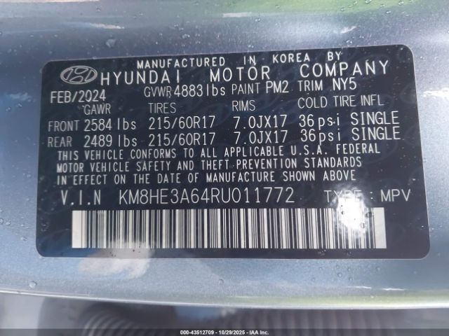 2024 HYUNDAI KONA ELECTRIC KM8HE3A64RU011772 Photo 8