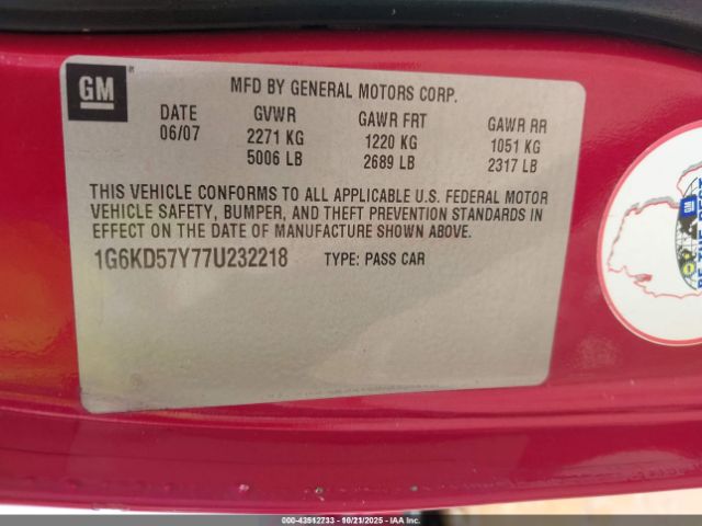 2007 CADILLAC DTS 1G6KD57Y77U232218 Photo 8