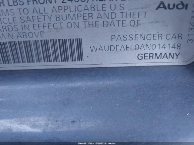 2010 AUDI A4 WAUDFAFL0AN014148 Photo 8