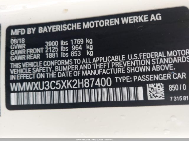 2019 MINI HARDTOP WMWXU3C5XK2H87400 Photo 8