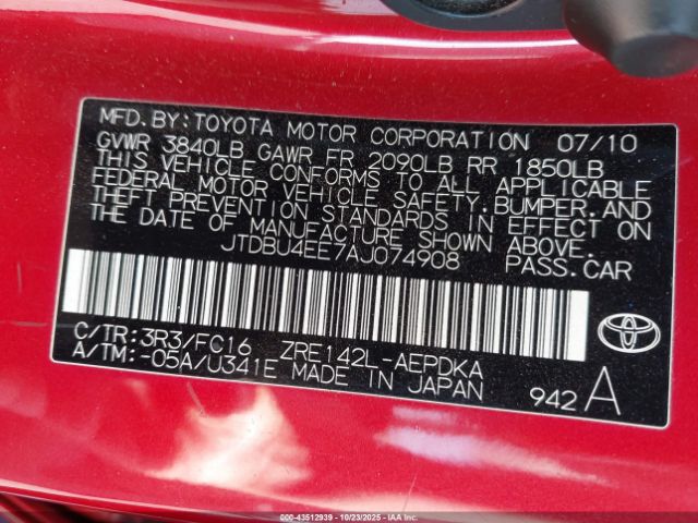 2010 TOYOTA COROLLA JTDBU4EE7AJ074908 Photo 8