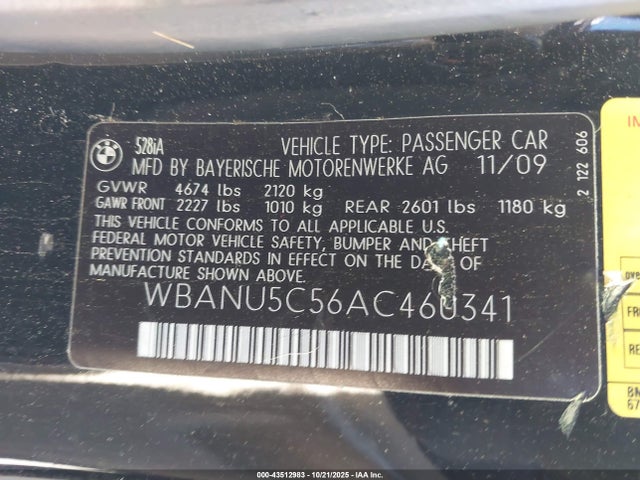 2010 BMW 528I WBANU5C56AC460341 Photo 8