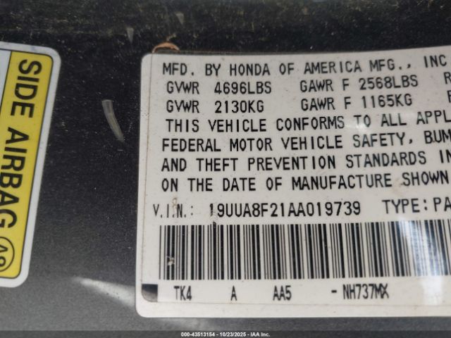 2010 ACURA TL 19UUA8F21AA019739 Photo 8