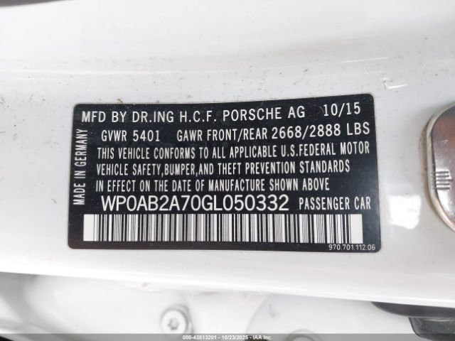 2016 PORSCHE PANAMERA WP0AB2A70GL050332 Photo 8