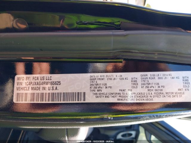 2024 JEEP WRANGLER 1C4PJXAG4RW165625 Photo 8