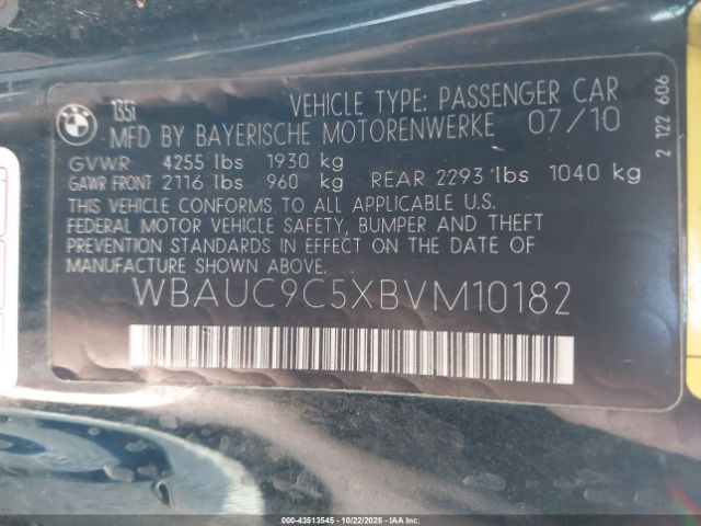 2011 BMW 135I WBAUC9C5XBVM10182 Photo 8