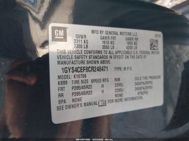 2012 CADILLAC ESCALADE 1GYS4CEF8CR248471 Photo 8