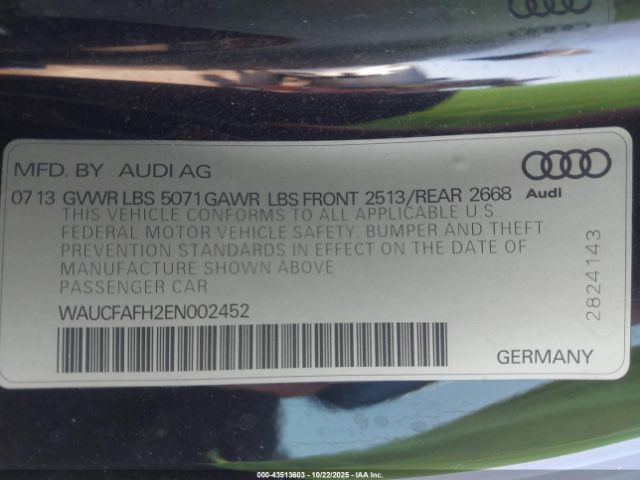 2014 AUDI A5 WAUCFAFH2EN002452 Photo 8
