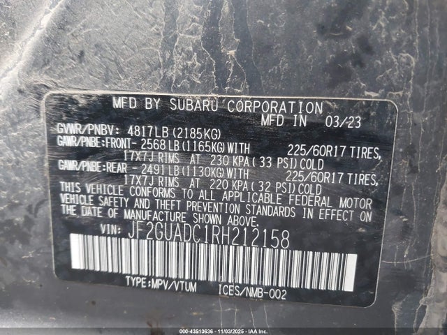 Subaru Crosstrek Premium 2024 JF2GUADC1RH212158 Image 9