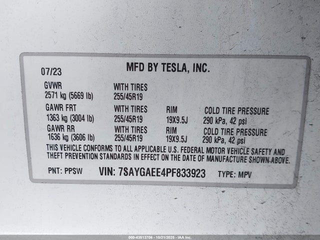 2023 TESLA MODEL Y 7SAYGAEE4PF833923 Photo 8