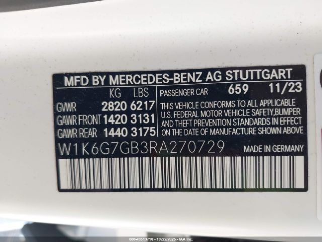 2024 MERCEDES-BENZ S 580 W1K6G7GB3RA270729 Photo 8