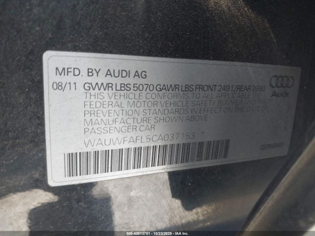 2012 AUDI A4 WAUWFAFL5CA037153 Photo 8
