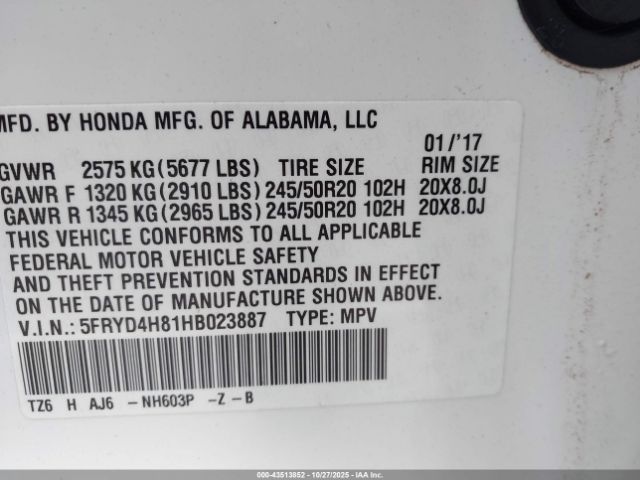 2017 ACURA MDX 5FRYD4H81HB023887 Photo 8