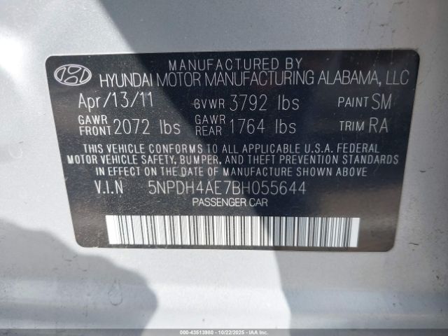 2011 HYUNDAI ELANTRA 5NPDH4AE7BH055644 Photo 8