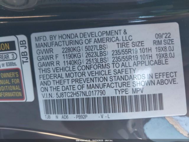2022 ACURA RDX 5J8TC2H57NL017790 Photo 8