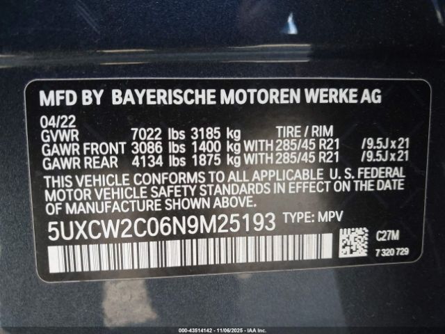 2022 BMW X7 5UXCW2C06N9M25193 Photo 8