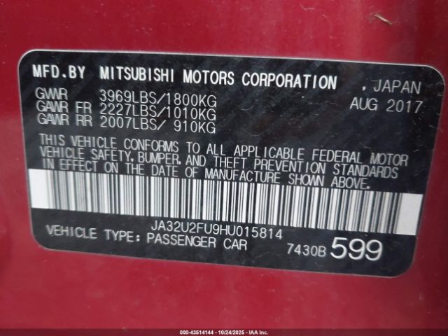 2017 MITSUBISHI LANCER JA32U2FU9HU015814 Photo 8