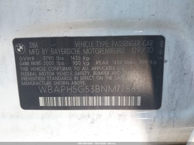 2011 BMW 328I WBAPH5G53BNM77885 Photo 8