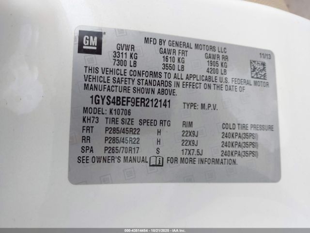 2014 CADILLAC ESCALADE 1GYS4BEF9ER212141 Photo 8