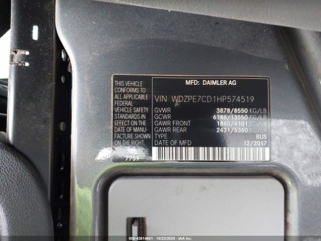 2017 MERCEDES-BENZ SPRINTER 2500 WDZPE7CD1HP574519 Photo 8