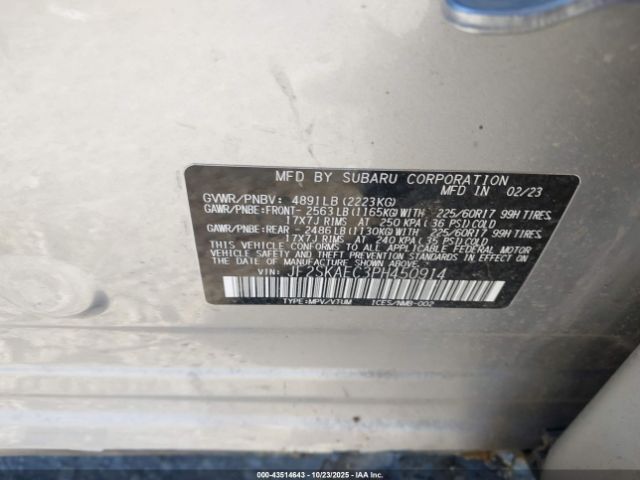 2023 SUBARU FORESTER JF2SKAEC3PH450914 Photo 8