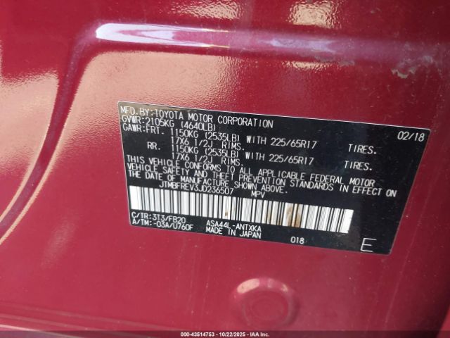 2018 TOYOTA RAV4 JTMBFREV3JD236507 Photo 8