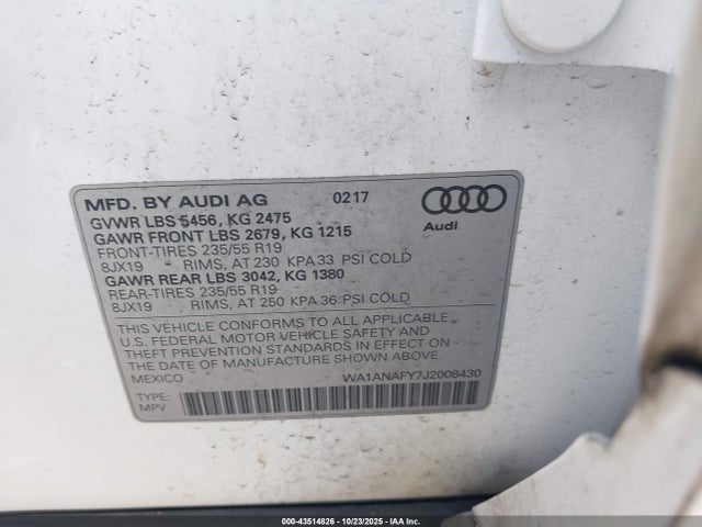 2018 AUDI Q5 WA1ANAFY7J2008430 Photo 8