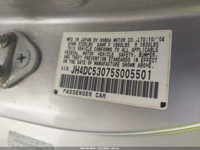2005 ACURA RSX JH4DC53075S005501 Photo 8