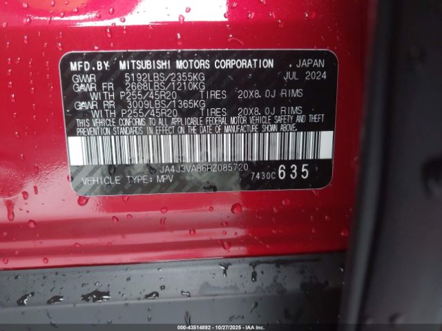 2024 MITSUBISHI OUTLANDER JA4J3VA86RZ085720 Photo 8