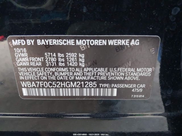 2017 BMW 750I WBA7F0C52HGM21285 Photo 8