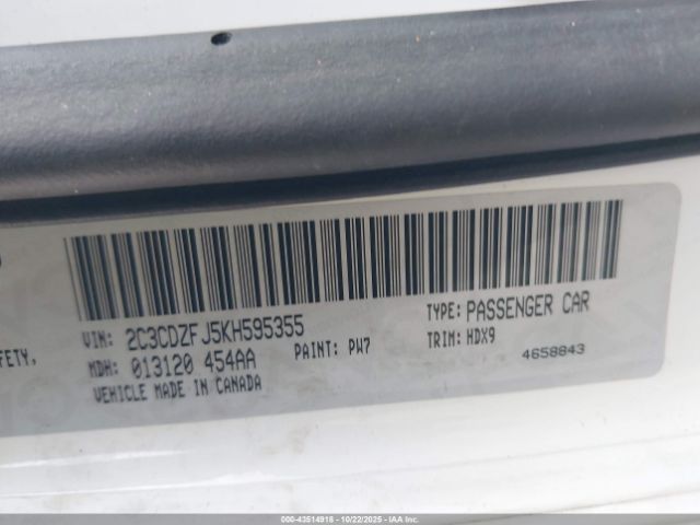 2019 DODGE CHALLENGER 2C3CDZFJ5KH595355 Photo 8