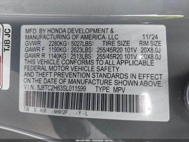 2025 ACURA RDX 5J8TC2H63SL011599 Photo 8