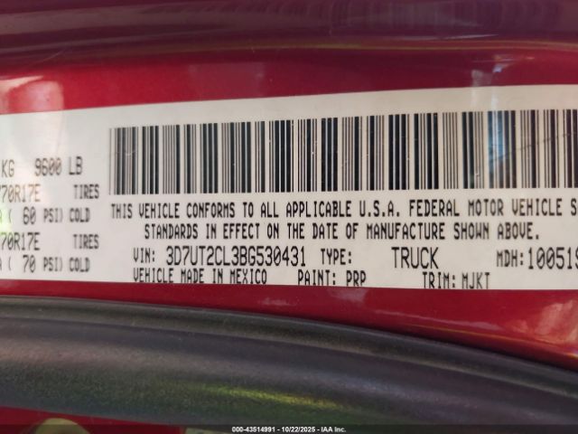 2011 RAM RAM 2500 3D7UT2CL3BG530431 Photo 8