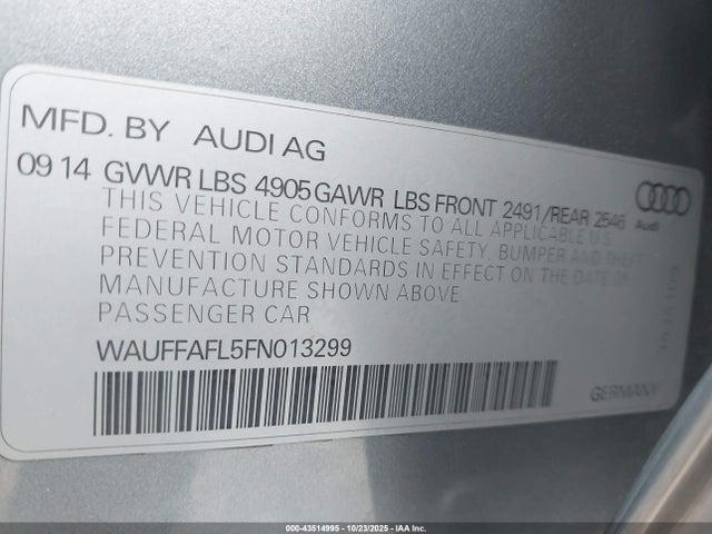 2015 AUDI A4 WAUFFAFL5FN013299 Photo 8