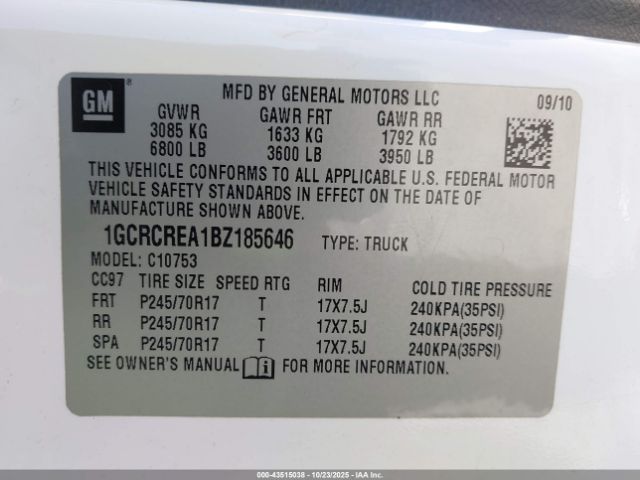 2011 CHEVROLET SILVERADO 1500 1GCRCREA1BZ185646 Photo 8