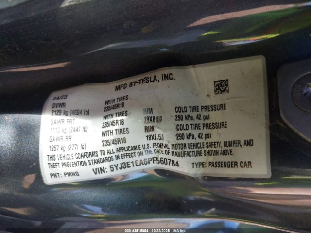 2023 TESLA MODEL 3 5YJ3E1EA6PF560784 Photo 8