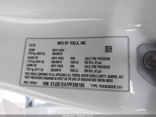 2023 TESLA MODEL 3 5YJ3E1EA7PF409310 Photo 8
