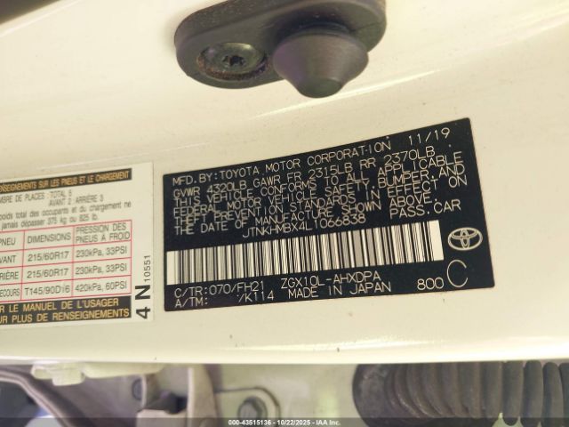 2020 TOYOTA C-HR JTNKHMBX4L1066838 Photo 8