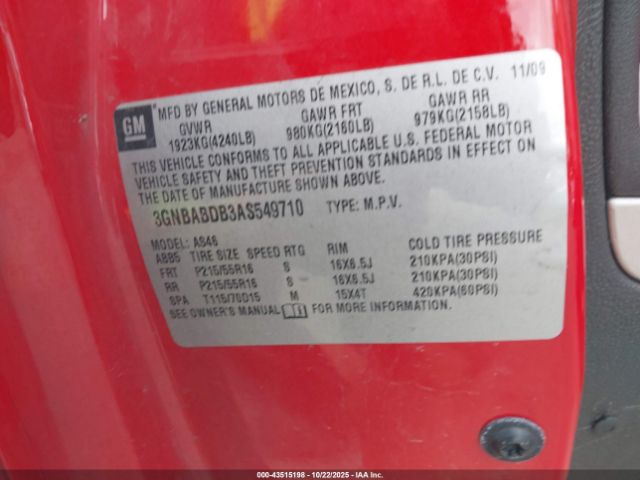 2010 CHEVROLET HHR 3GNBABDB3AS549710 Photo 8