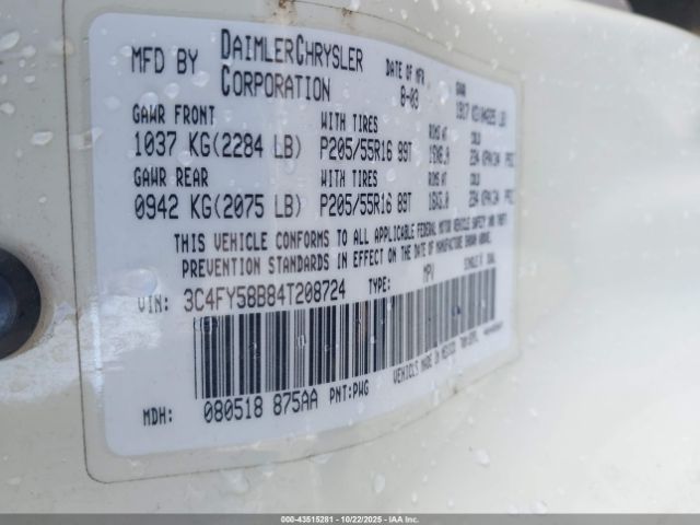 2004 CHRYSLER PT CRUISER 3C4FY58B84T208724 Photo 8