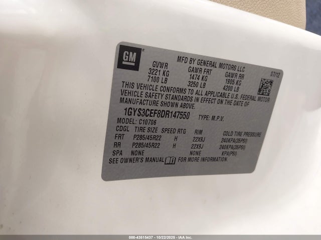 2013 CADILLAC ESCALADE 1GYS3CEF8DR147550 Photo 8