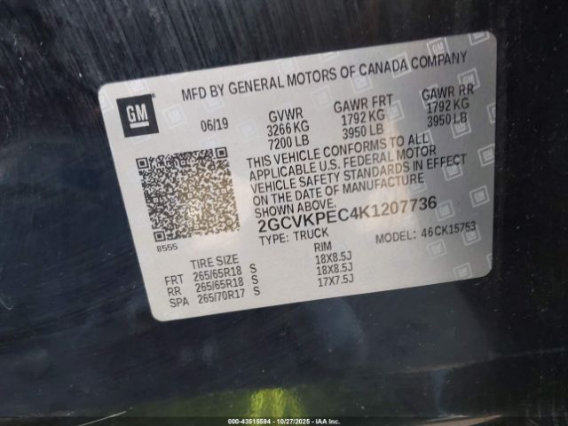 2019 CHEVROLET SILVERADO 1500 LD 2GCVKPEC4K1207736 Photo 8