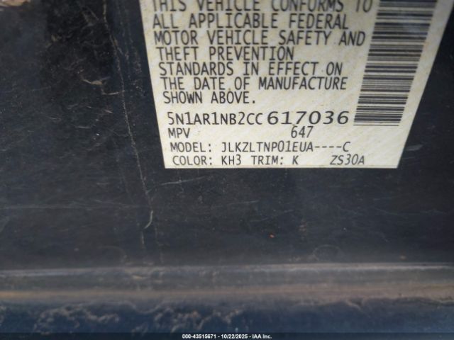 2012 NISSAN PATHFINDER 5N1AR1NB2CC617036 Photo 8