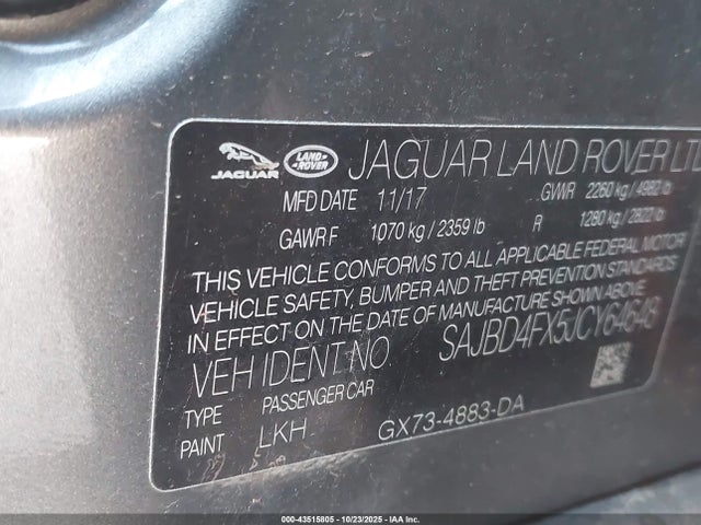 2018 JAGUAR XF SAJBD4FX5JCY64648 Photo 8