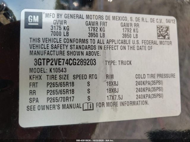 2012 GMC SIERRA 1500 3GTP2VE74CG289203 Photo 8