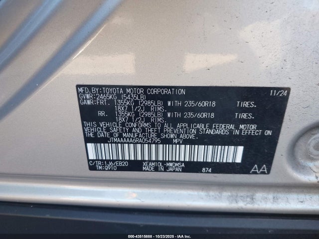 JTMAAAAA6RA054795 Toyota BZ4X XLE